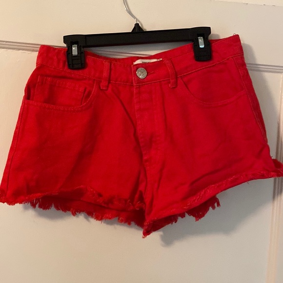 Forever 21 Red High Waisted Shorts - Picture 1 of 3